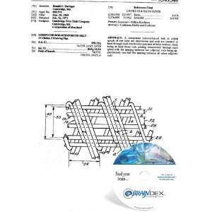  NEW Patent CD for COMPOUND ROD REINFORCED BELT Everything 