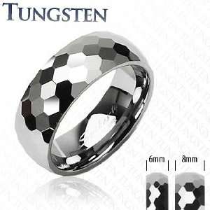  Tungsten Carbide Ring With Honey Comb Multi Facelet Design 