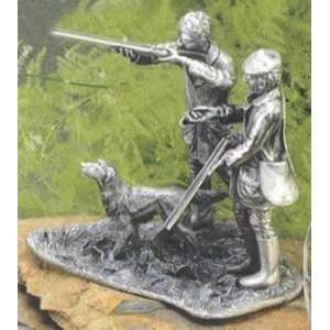   Handcrafted Silverplated & Antiqued Shooting Sculpture