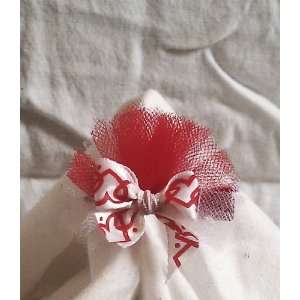  Red and White Tutu Bow