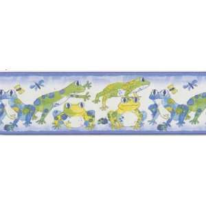  Frogs Blue and Green Wallpaper Border in Bright Ideas 