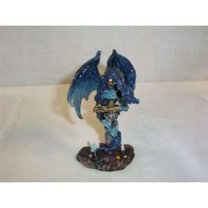  Blue Glitter Dragon Guarding Sword 