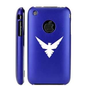   Blue E244 Aluminum Metal Back Case Phoenix Eagle Bird Cell Phones