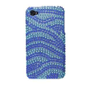   Full Diamond Zebra Blue with White Case Cell Phones & Accessories