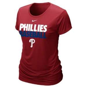  Philadelphia Phillies Womens Nike Red Dri FIT T Shirt 