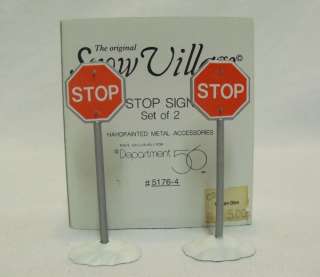 ox STOP SIGN Set of 2 Handpainted Metal Accessories, by Dept 