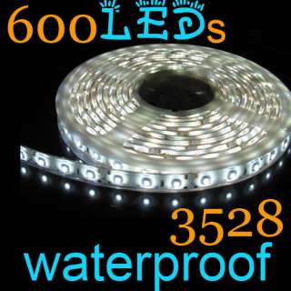 3528 Cool White LED STRIP flexible tape 5m 120led/m 600led waterproof 
