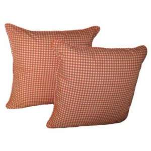   Orange Gingham Cotton Decorative Throw Pillow Cover