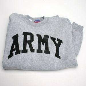 Arched army Crew Sweatshirt By Champion   Athletic Heather Gray 