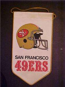San Francisco 49ers 5x10 inch TWILL BANNER 1980S issue MT  