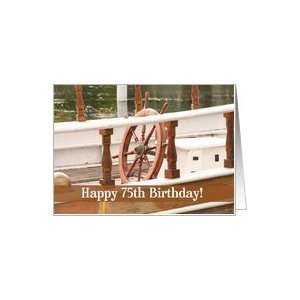  Ships Wheel Happy 75th Birthday Card Card Toys & Games