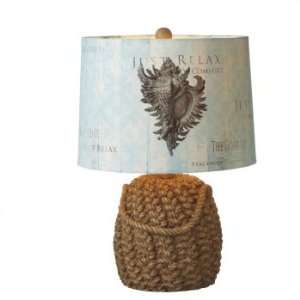    Nautical Rope Lamp with Conch Shell Shade