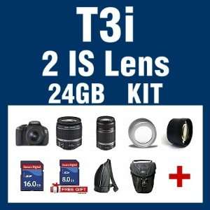  Canon EOS Rebel T3i DSLR Camera with 2 IS Lenses EF S 18 