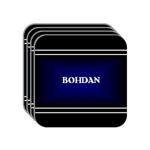 Personal Name Gift   BOHDAN Set of 4 Mini Mousepad Coasters (black 