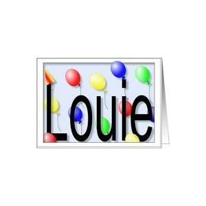  Louies Birthday Invitation, Party Balloons Card Toys 