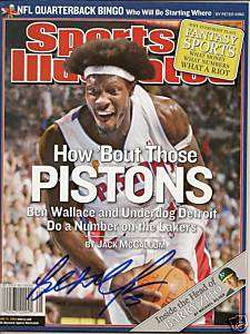 Ben Wallace Autographed 04 Sports Illustrated W/Coa  