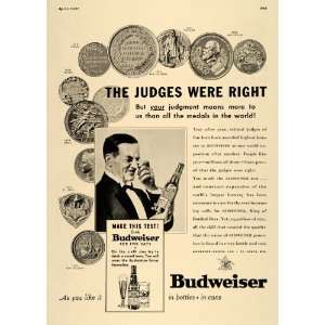 com 1937 Ad Budweiser Beer Anheuser Busch Medals Amsterdam   Original 