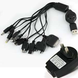  Cable Cord+AU Pin Prong USB Phone Charger FOR Samsung Galaxy S II 2 