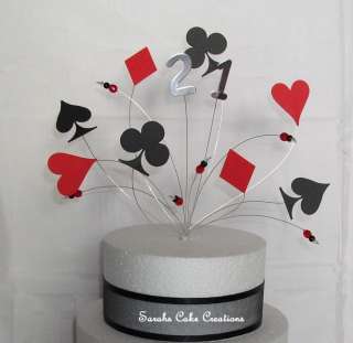 Birthday Celebration Cake Topper Card Suits Decoration  