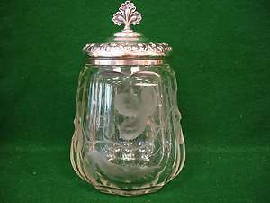 Antique Glass Biscuit Jar  