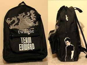 twilight Team Edward black Backpack, 16x 12x 6, New  
