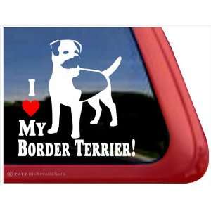 I Love My Border Terrier ~ Border Terrier Vinyl Window 