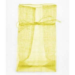 4 x 7 x 3 Yellow Sinamay Favor Bags 12 Pack Fabric 