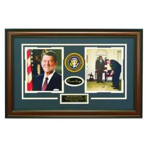  Ronald Reagan Golfing in the Oval Office Framed Collage 