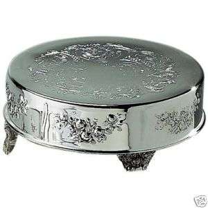 Silver Plate Embossed Cake Stand Plateau 18 Round  