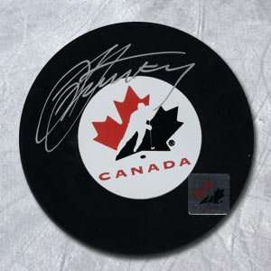  Autographed Steven Stamkos Puck   Team Canada