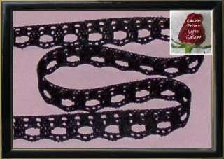 14 Yards Black 5/8 Crocheted Lace Fabric Trim N79V  