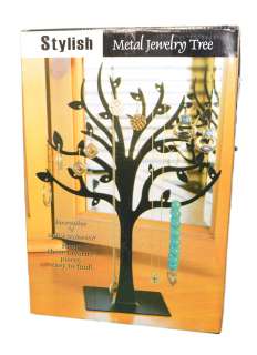 Black Metal Jewelry Tree Bracelet Necklace Organizer Display Stand 