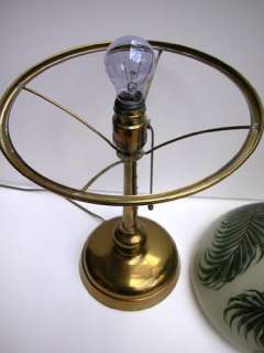 American Signed Handel Lamp with Painted Fern Shade   Mushroom Shape c 