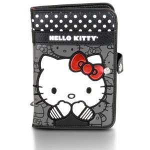  Womens Hello Kitty Black & White Polka Dot Passport Case 