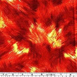  45 Wide Space Odyssey Cosmic Red/Yellow Fabric By The 