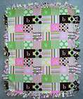 BABY Blocks Pink/Green No Sew Knotted Fleece Blankie