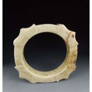  One Carved Jade Bracelet with Dragon Pattern from Liangzhu 