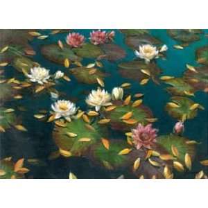  Elise Lunden 36W by 26H  Lily Pad II CANVAS Edge #6 1 