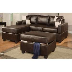   Sofa Couch   Reversible Chaise  Free Storage Ottoman   