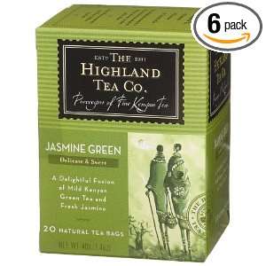 The Highland Tea Company Jasmine Green Tea, 20 Count Tea Bags, 1.4 