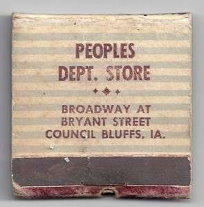 Old Feature Matchbook EAGLE CLOTHES Council Bluffs IA  