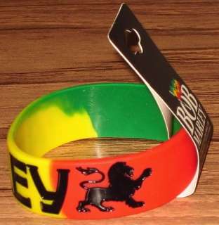 BOB MARLEY Silicone Wristband Yellow/Green/Red Licensed Rubber 
