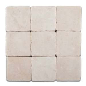 Turkish Crema Marfil Marble 4 X 4 Tumbled Field Tile   Box of 5 sq. ft 
