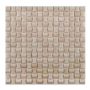  Crema Marfil 3D Small Bread Polished Marble Mosaic Tile 