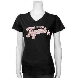   Tigers Ladies Breast Cancer Research Logo T shirt