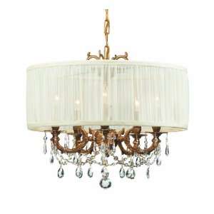  Crystorama 5535 AG SAW CLM Brentwood 5 Light Chandelier in 