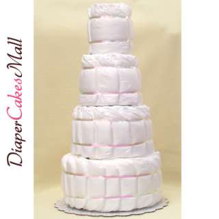 BABY SHOWER Undecorated 4 Tier Diaper Cake  BABY CAKE  