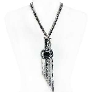  Tallulah Black Crystal Fashion Necklace Jewelry