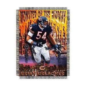 Brian Urlacher #54 Chicago Bears NFL Woven Tapestry Throw Blanket by 
