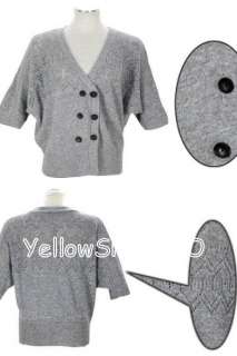 loose fit double breast cardigan grey s/m  